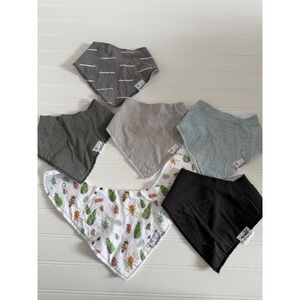 Copper Pearl Baby Bandana Bib Lot of 6 Neutral Boy Girl Drool Bibs